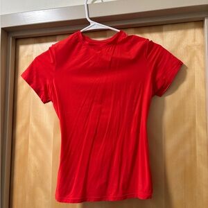 SKIMS Red Fitted Short Sleeve Tee